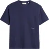 Frame Solid Jacquard Cotton T-shirt In Dark Navy