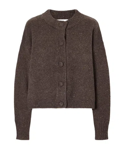 Frame Solid-colored Cardigan In Brown