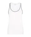 Frame The Ringer Contrast-trim Racerback Tank Top In White