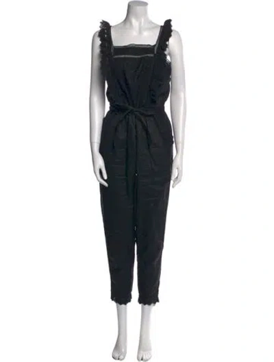 Pre-owned Frame Square Neckline Jumpsuit In Black
