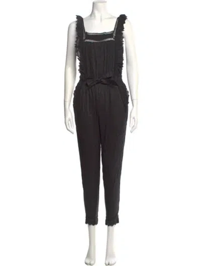 Pre-owned Frame Square Neckline Jumpsuit In Black