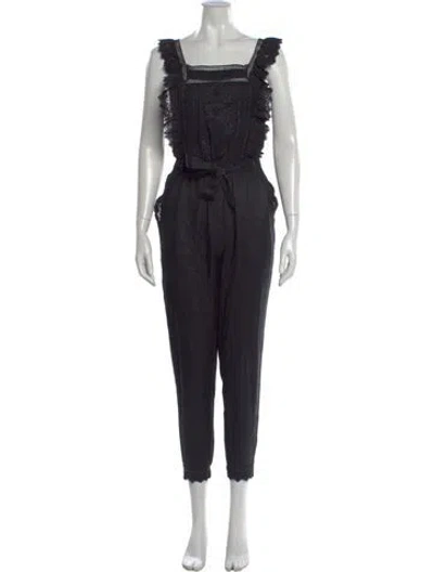 Pre-owned Frame Square Neckline Jumpsuit In Black