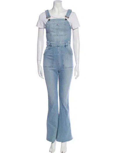 Pre-owned Frame Square Neckline Jumpsuit In Blue