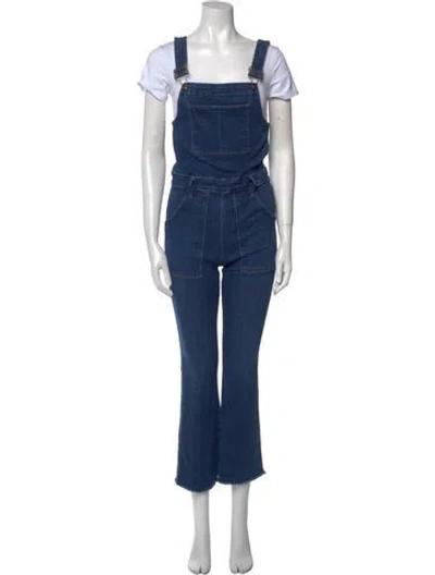 Pre-owned Frame Square Neckline Jumpsuit In Blue