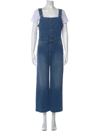 Pre-owned Frame Square Neckline Jumpsuit In Blue