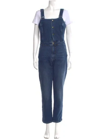 Pre-owned Frame Square Neckline Jumpsuit In Blue