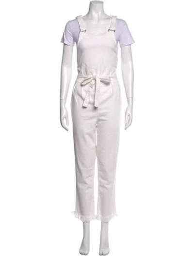 Pre-owned Frame Square Neckline Jumpsuit In White