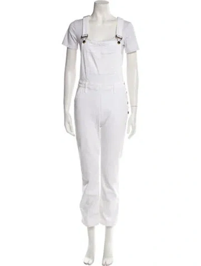 Pre-owned Frame Square Neckline Jumpsuit In White