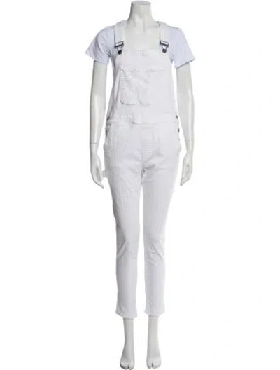 Pre-owned Frame Square Neckline Jumpsuit In White