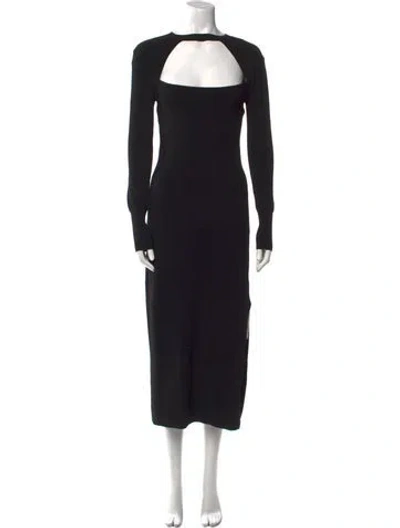 Pre-owned Frame Square Neckline Long Dress In Black
