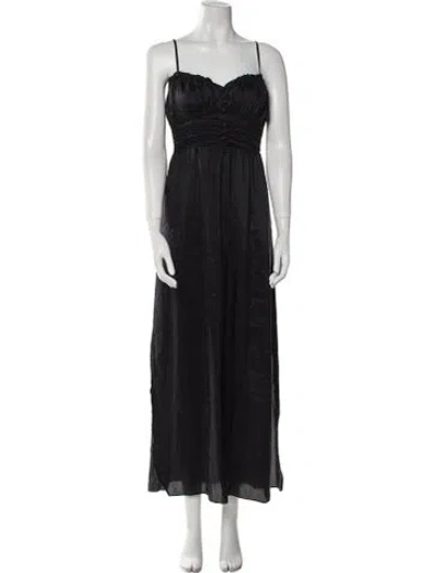 Pre-owned Frame Square Neckline Long Dress In Black