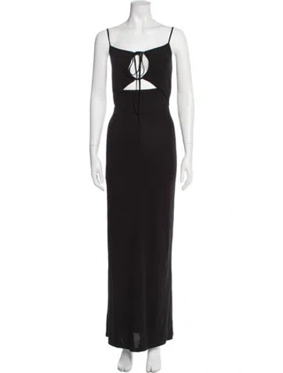 Pre-owned Frame Square Neckline Long Dress In Black