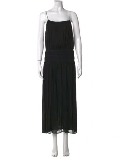 Pre-owned Frame Square Neckline Long Dress In Black