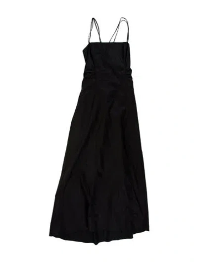 Pre-owned Frame Square Neckline Long Dress In Black