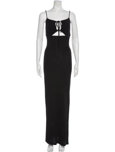 Pre-owned Frame Square Neckline Long Dress In Gray