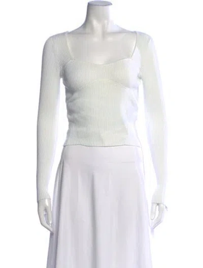 Pre-owned Frame Square Neckline Long Sleeve Top In Neutral