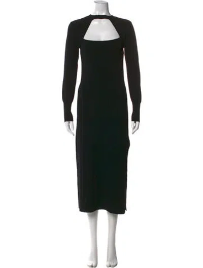 Pre-owned Frame Square Neckline Midi Length Dress In Black