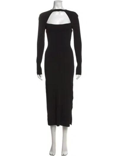 Pre-owned Frame Square Neckline Midi Length Dress In Black