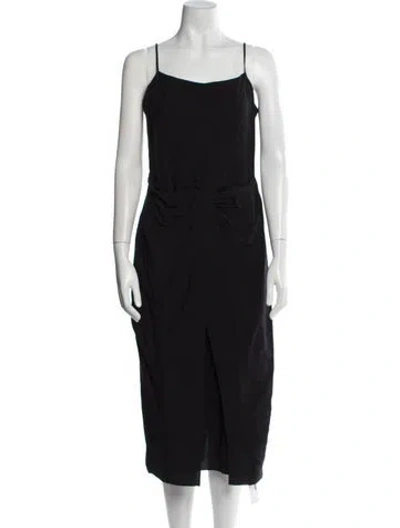 Pre-owned Frame Square Neckline Midi Length Dress In Blue