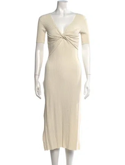 Pre-owned Frame Square Neckline Midi Length Dress In Neutral