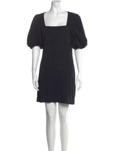 Pre-owned Frame Square Neckline Mini Dress In Black
