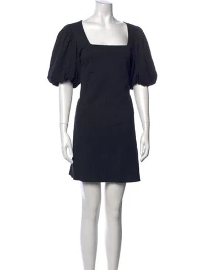 Pre-owned Frame Square Neckline Mini Dress In Black