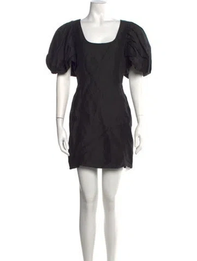 Pre-owned Frame Square Neckline Mini Dress In Black