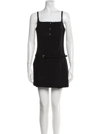 Pre-owned Frame Square Neckline Mini Dress In Blue