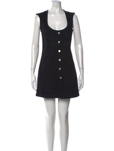 Pre-owned Frame Square Neckline Mini Dress In Blue