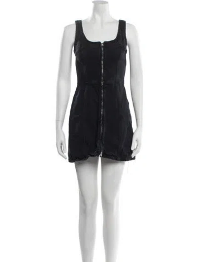 Pre-owned Frame Square Neckline Mini Dress In Blue