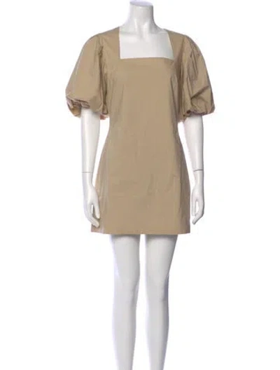 Pre-owned Frame Square Neckline Mini Dress In Neutral