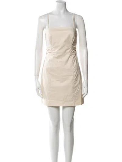 Pre-owned Frame Square Neckline Mini Dress In Neutral