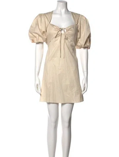 Pre-owned Frame Square Neckline Mini Dress In Neutral