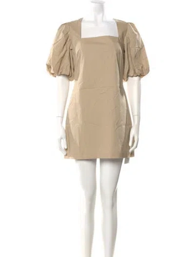 Pre-owned Frame Square Neckline Mini Dress In Neutral