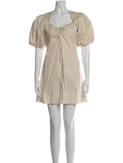 Pre-owned Frame Square Neckline Mini Dress In Neutral