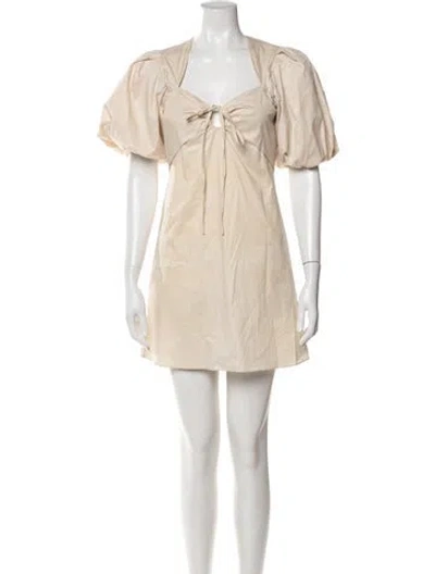 Pre-owned Frame Square Neckline Mini Dress In Neutral