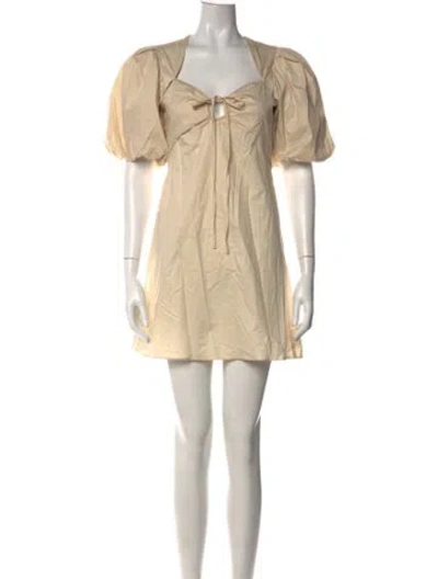 Pre-owned Frame Square Neckline Mini Dress In Neutral