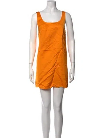 Pre-owned Frame Square Neckline Mini Dress In Orange