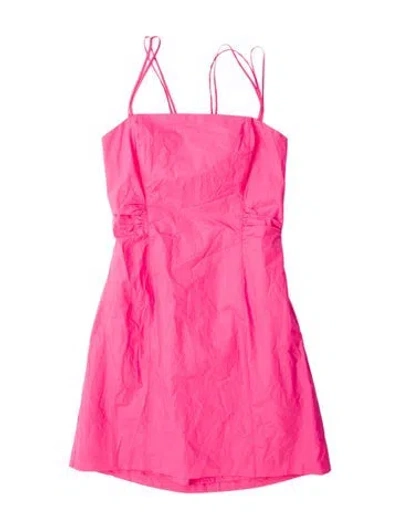 Pre-owned Frame Square Neckline Mini Dress In Pink