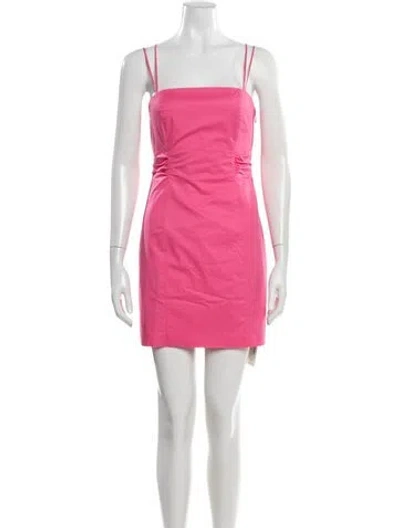 Pre-owned Frame Square Neckline Mini Dress In Pink