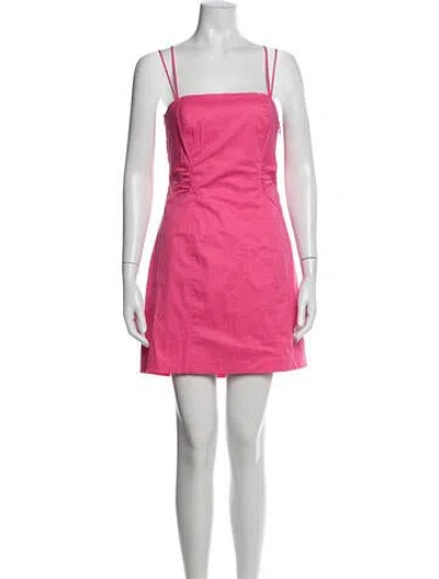 Pre-owned Frame Square Neckline Mini Dress In Pink