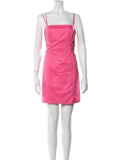 Pre-owned Frame Square Neckline Mini Dress In Pink