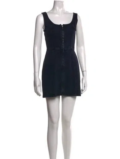 Pre-owned Frame Square Neckline Mini Dress W/ Tags In Black