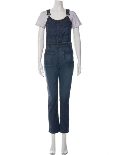 Pre-owned Frame Square Neckline Overalls In Blue