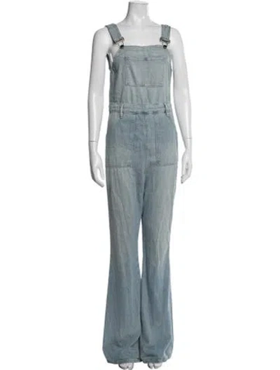 Pre-owned Frame Square Neckline Overalls In Blue