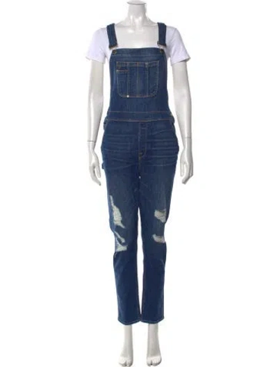Pre-owned Frame Square Neckline Overalls In Blue