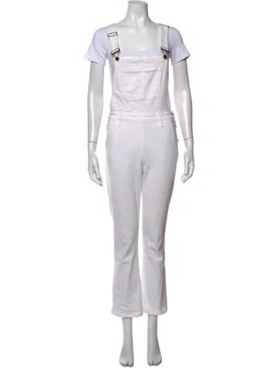 Pre-owned Frame Square Neckline Overalls In White