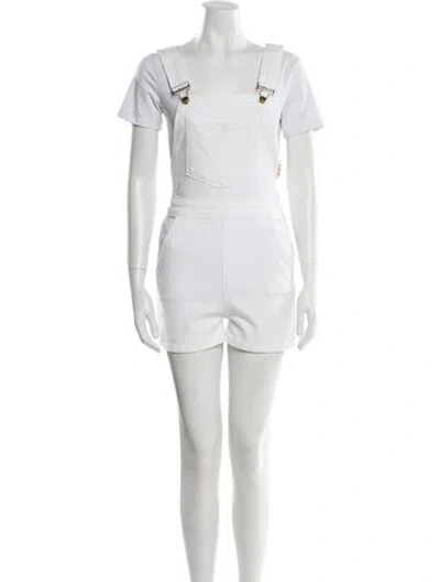 Pre-owned Frame Square Neckline Romper In Neutral