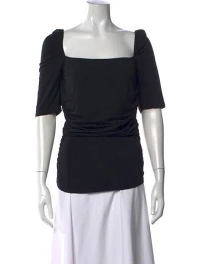 Pre-owned Frame Square Neckline Short Sleeve Top In Black