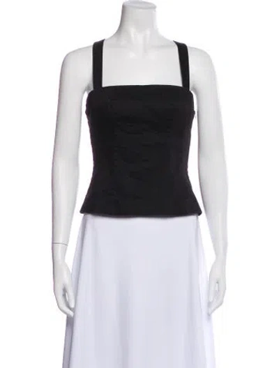 Pre-owned Frame Square Neckline Sleeveless Top In Black